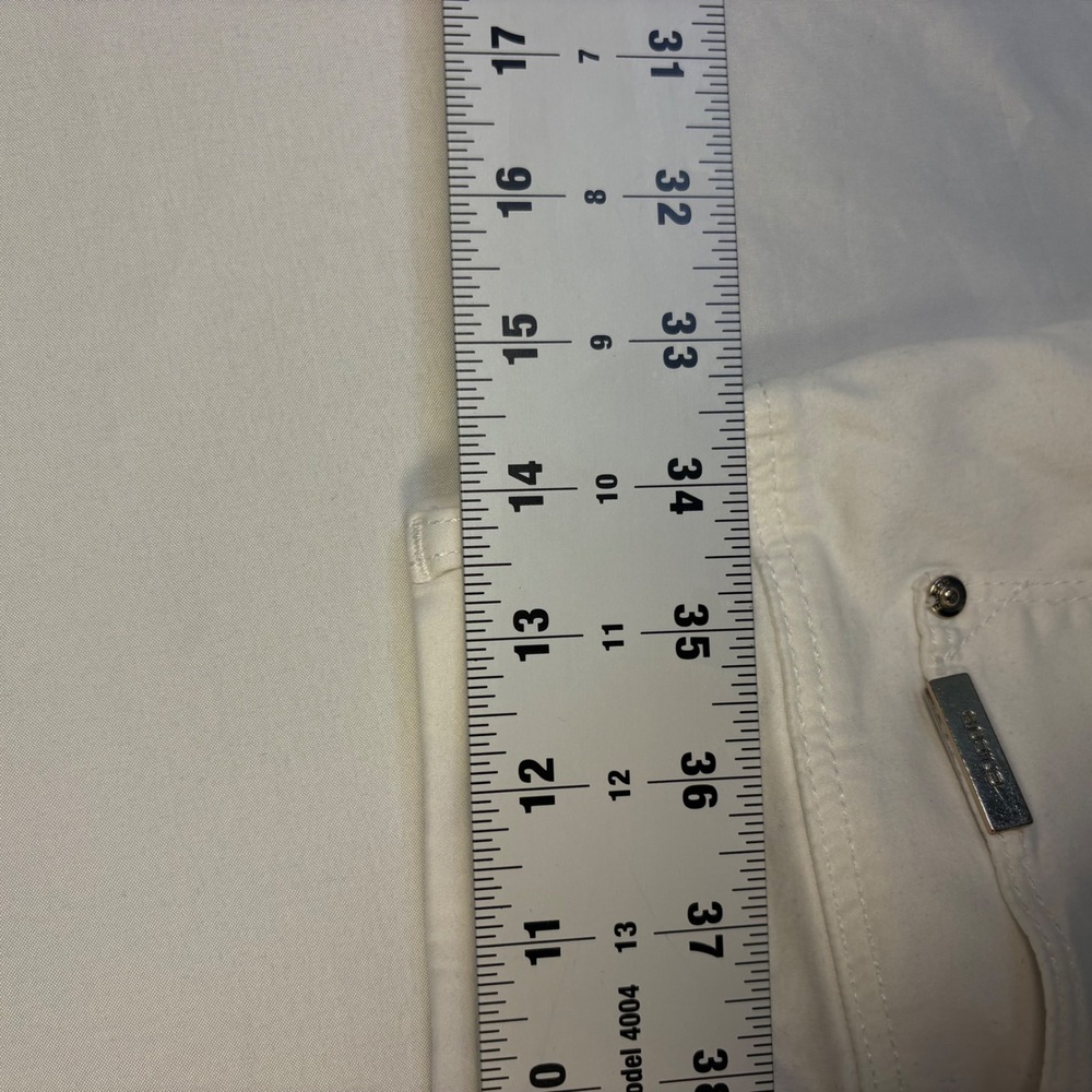 Chicos Large White Denim Straight Leg Jeans Womens Five Pocket Pants - Picture 7 of 12